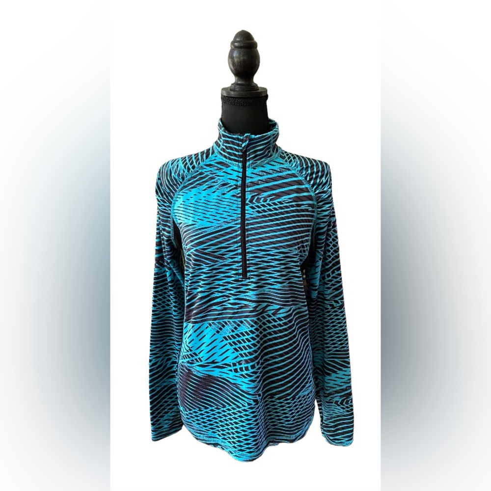 Xersion: Blue and Black Activewear Pull Over Jacket with Zipper
